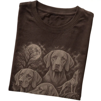 Vizsla 90s Moon T-Shirt in Dark Chocolate — folded detail