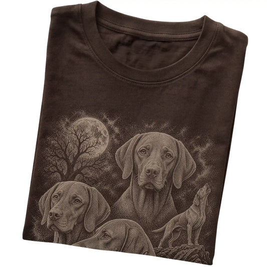 Vizsla 90s Moon T-Shirt in Dark Chocolate — folded detail
