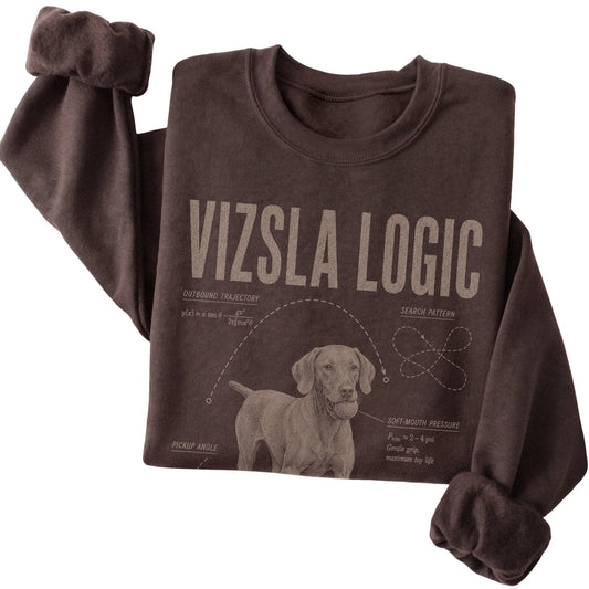 Dark Chocolate Vizsla Logic sweatshirt folded detail