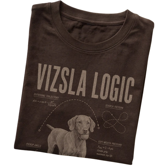 Dark Chocolate Vizsla Logic T-Shirt folded detail