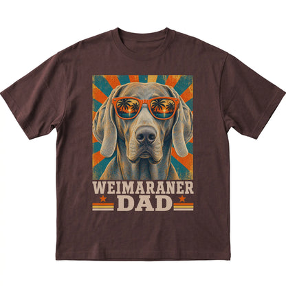 Retro Weimaraner Dad design on a Dark Chocolate softstyle T-shirt