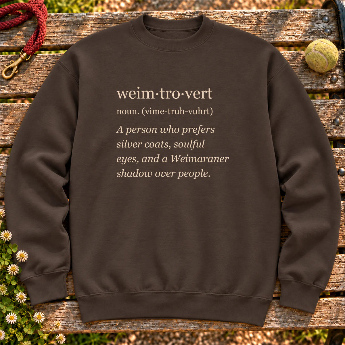 Dark Chocolate Weimaraner Tro-Vert crewneck sweatshirt