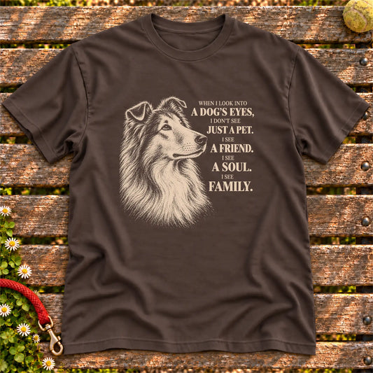 Dark Chocolate Gildan® Softstyle T-shirt featuring the Collie More Than a Pet design.