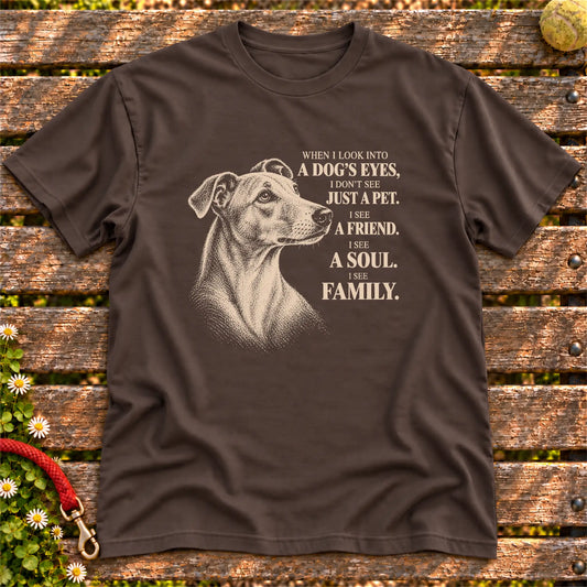 Dark Chocolate Gildan® Softstyle T-shirt featuring the Whippet More Than a Pet design.