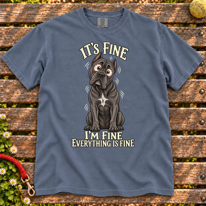 Cane Corso Everything Is Fine Comfort Colors T-shirt in Denim flat lay