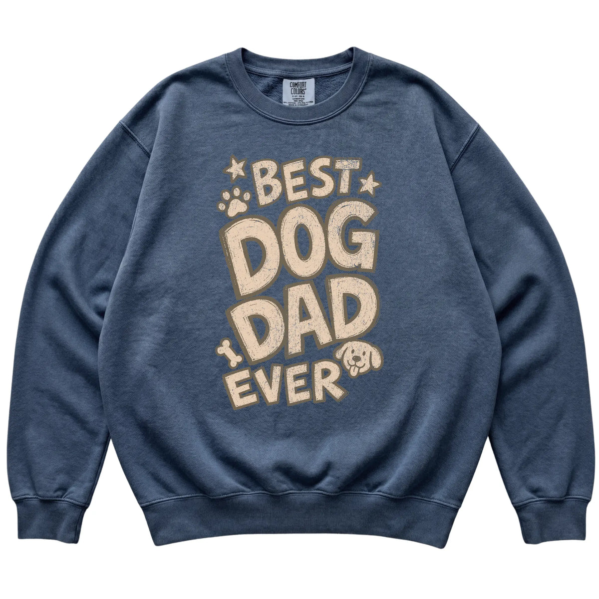 Denim Best Dog Dad Ever laid flat