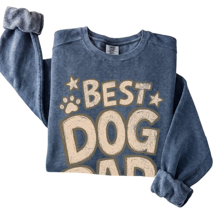 Denim Best Dog Dad Ever folded detail