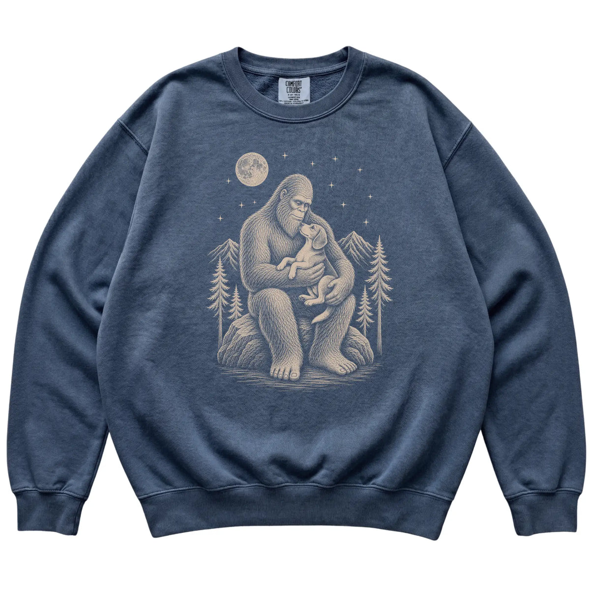 Bigfoot and Beagle Sweatshirt in Denim