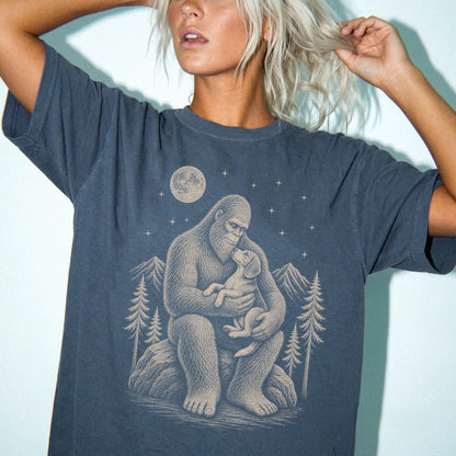 Person wearing the Bigfoot and Beagle T-Shirt in Denim