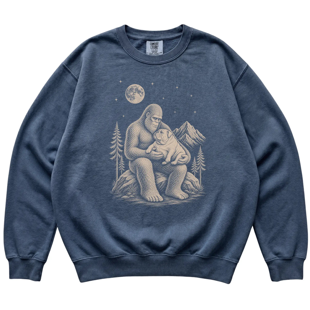 Bigfoot and Bulldog Sweatshirt in Denim