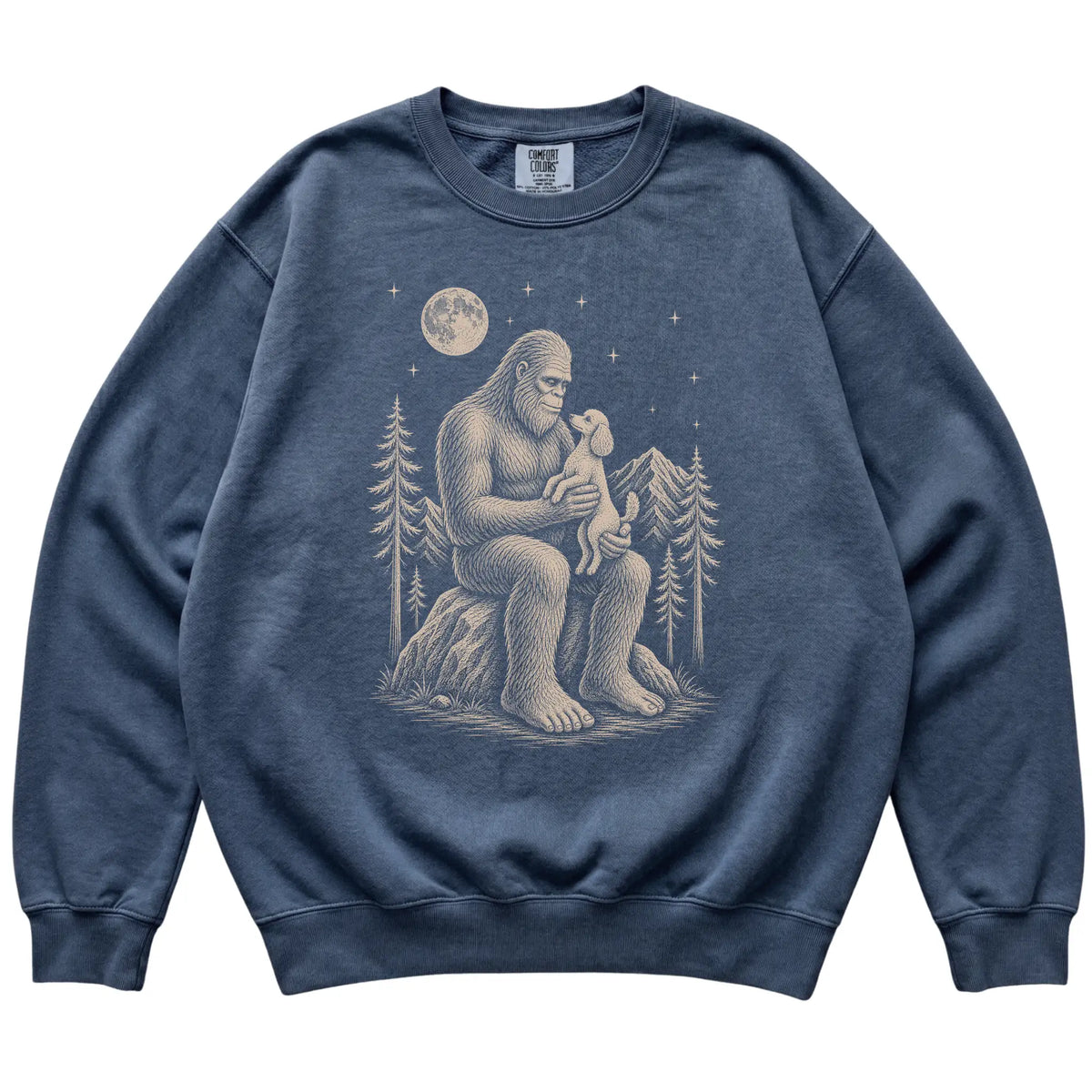 Bigfoot and Poodle Sweatshirt in Denim
