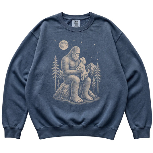 Bigfoot and Poodle Sweatshirt in Denim