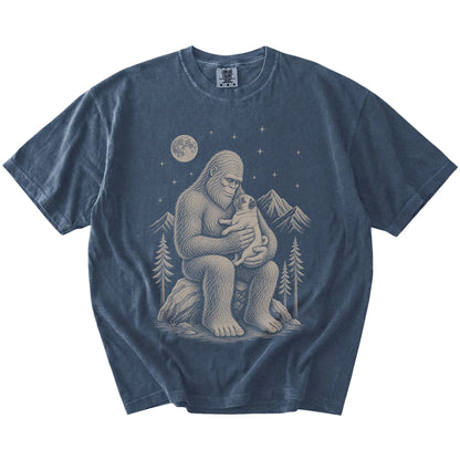 Bigfoot and Pug T-Shirt in Denim