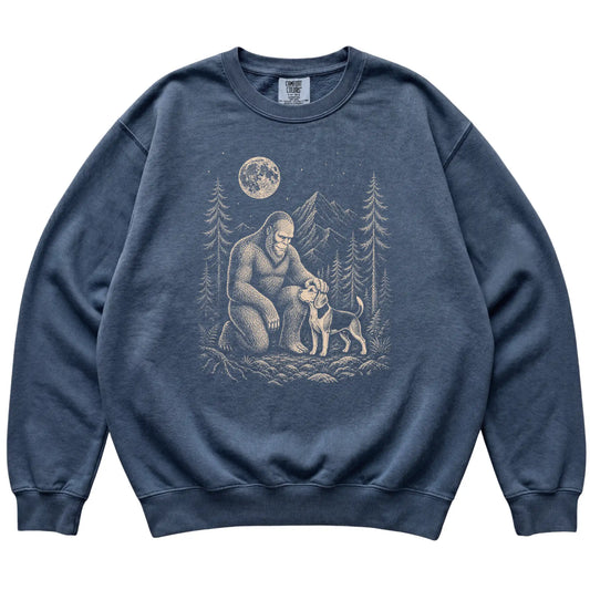 Beagle and Bigfoot Sweatshirt in Denim