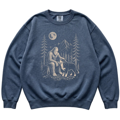 Bernese Mountain Dog and Bigfoot Sweatshirt in Denim