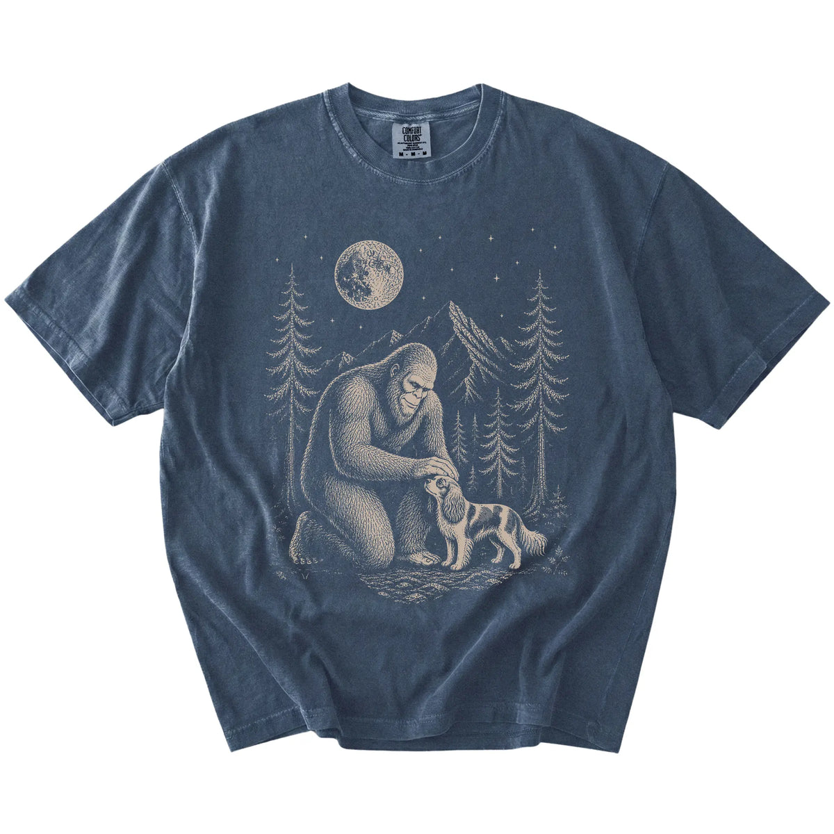 Cavalier and Bigfoot T-Shirt in Denim