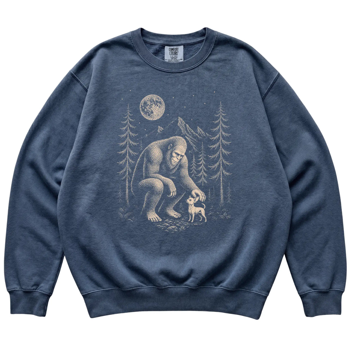 Chihuahua and Bigfoot Sweatshirt in Denim
