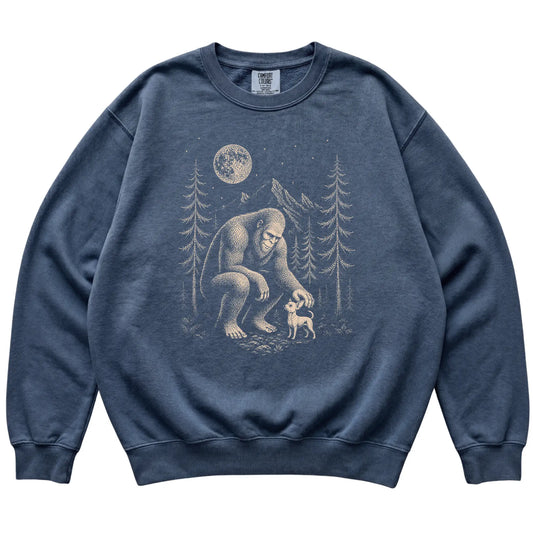 Chihuahua and Bigfoot Sweatshirt in Denim