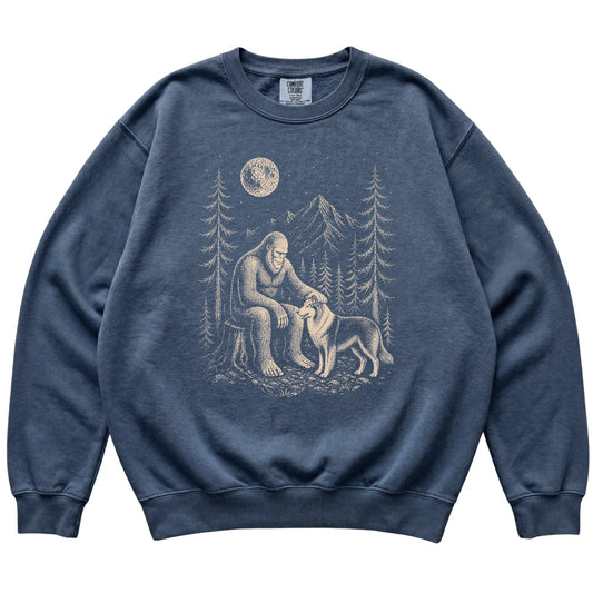 Collie and Bigfoot Sweatshirt in Denim