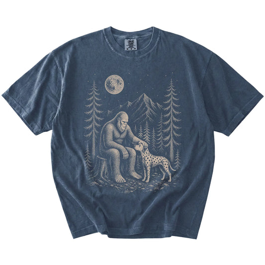 Dalmatian and Bigfoot T-Shirt in Denim