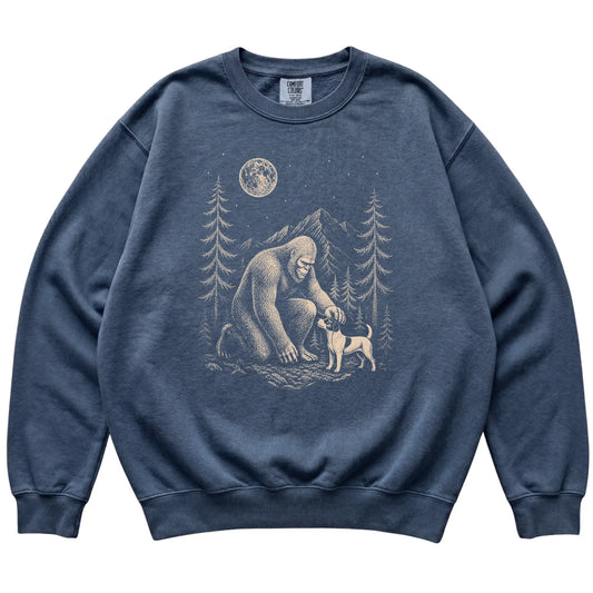 Jack Russell and Bigfoot Sweatshirt in Denim