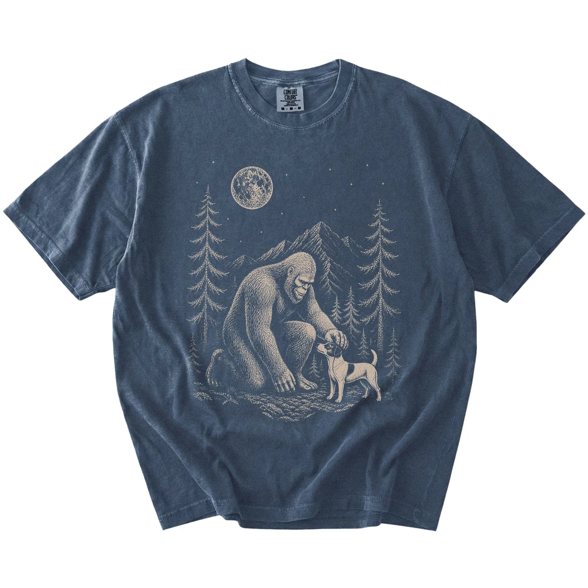 Jack Russell and Bigfoot T-Shirt in Denim
