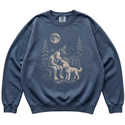 Labradoodle and Bigfoot Sweatshirt in Denim