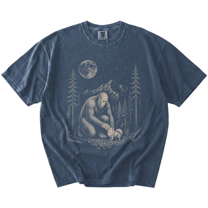 Pomeranian and Bigfoot T-Shirt in Denim