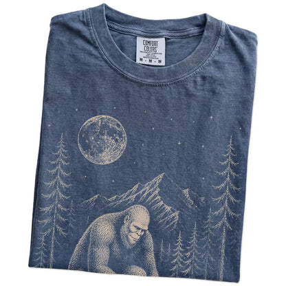 Folded Pomeranian and Bigfoot T-Shirt in Denim