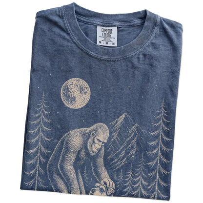 Folded Schnauzer and Bigfoot T-Shirt in Denim