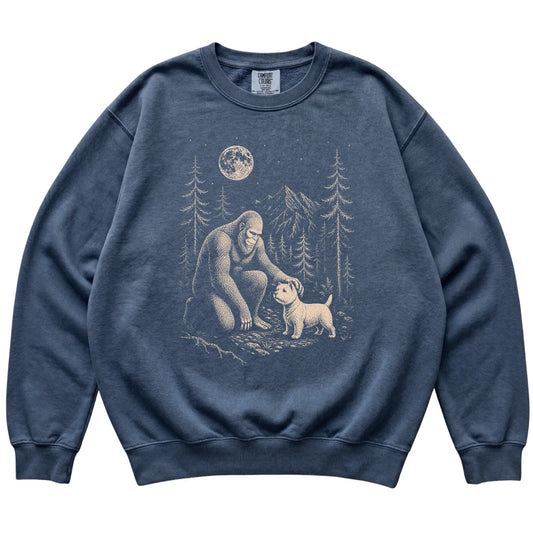 Westie and Bigfoot Sweatshirt in Denim