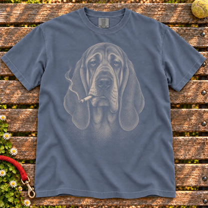 Bloodhound smoking design on a Denim t-shirt