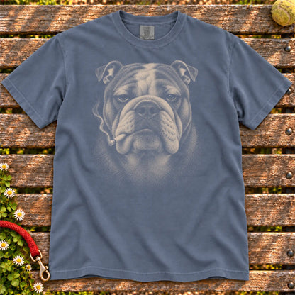 Bulldog smoking design on a Denim t-shirt