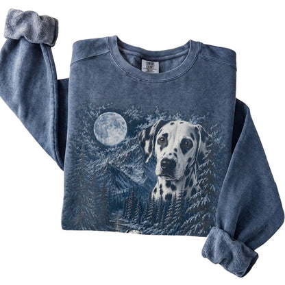 Dalmatian Forest Moon Sweatshirt in Denim
