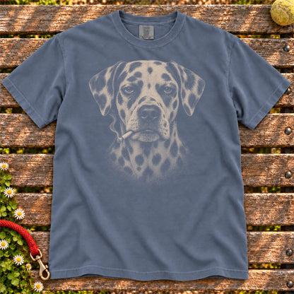Dalmatian smoking design on a Denim t-shirt