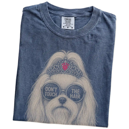 Folded Denim Diva Maltese T-Shirt showing the graphic