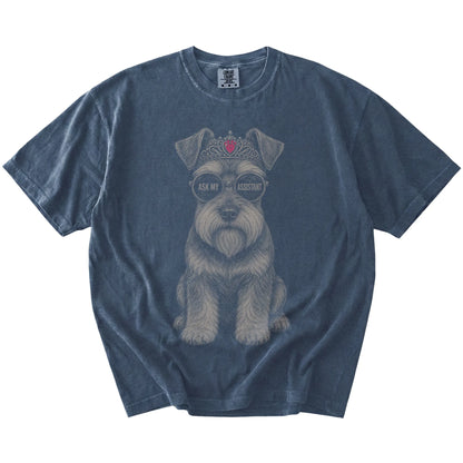 Denim Diva Schnauzer T-Shirt laid flat