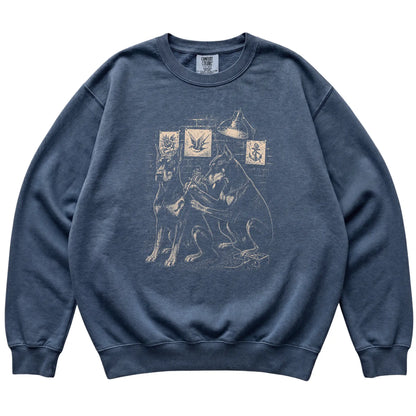 Denim Doberman Dog Tattoo Artist shirt laid flat