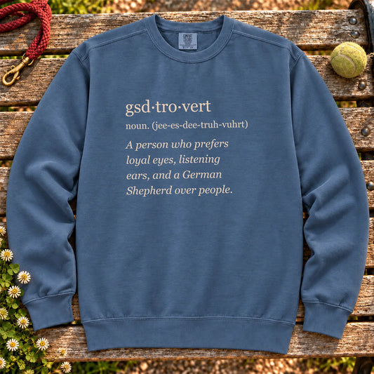 Denim German Shepherd Tro-Vert Comfort Colors sweatshirt