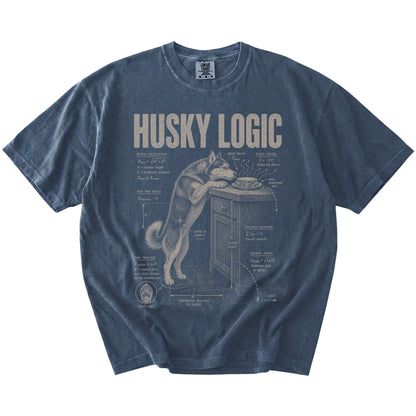 Denim Husky Logic t-shirt laid flat