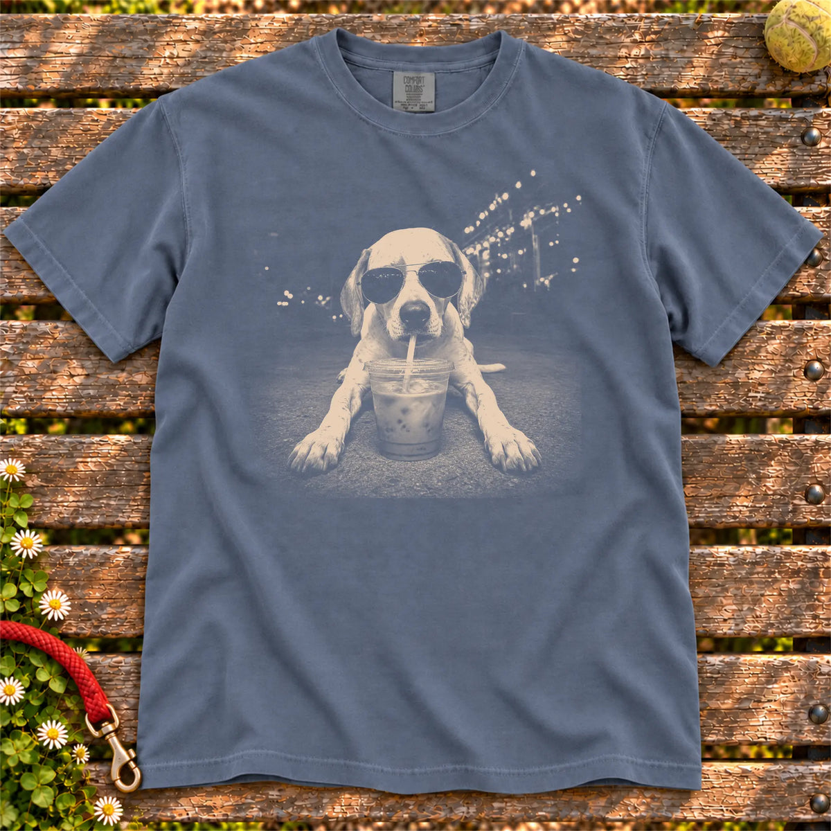 Pointer Iced Coffee Comfort Colors T-shirt in Denim
