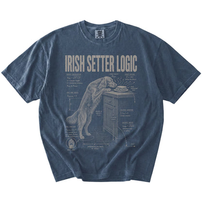 Denim Irish Setter Logic t-shirt laid flat
