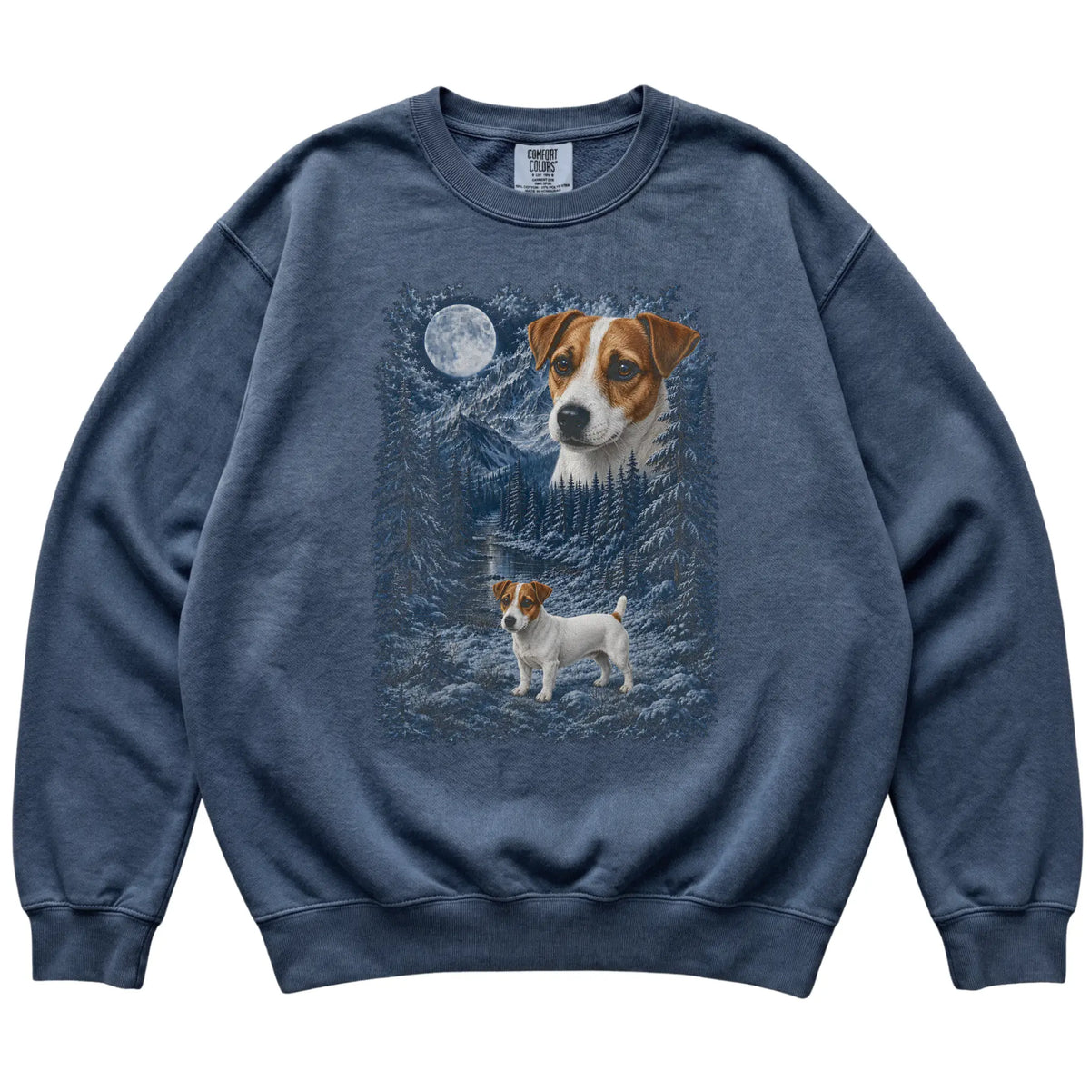 Jack Russell Forest Moon Sweatshirt in Denim