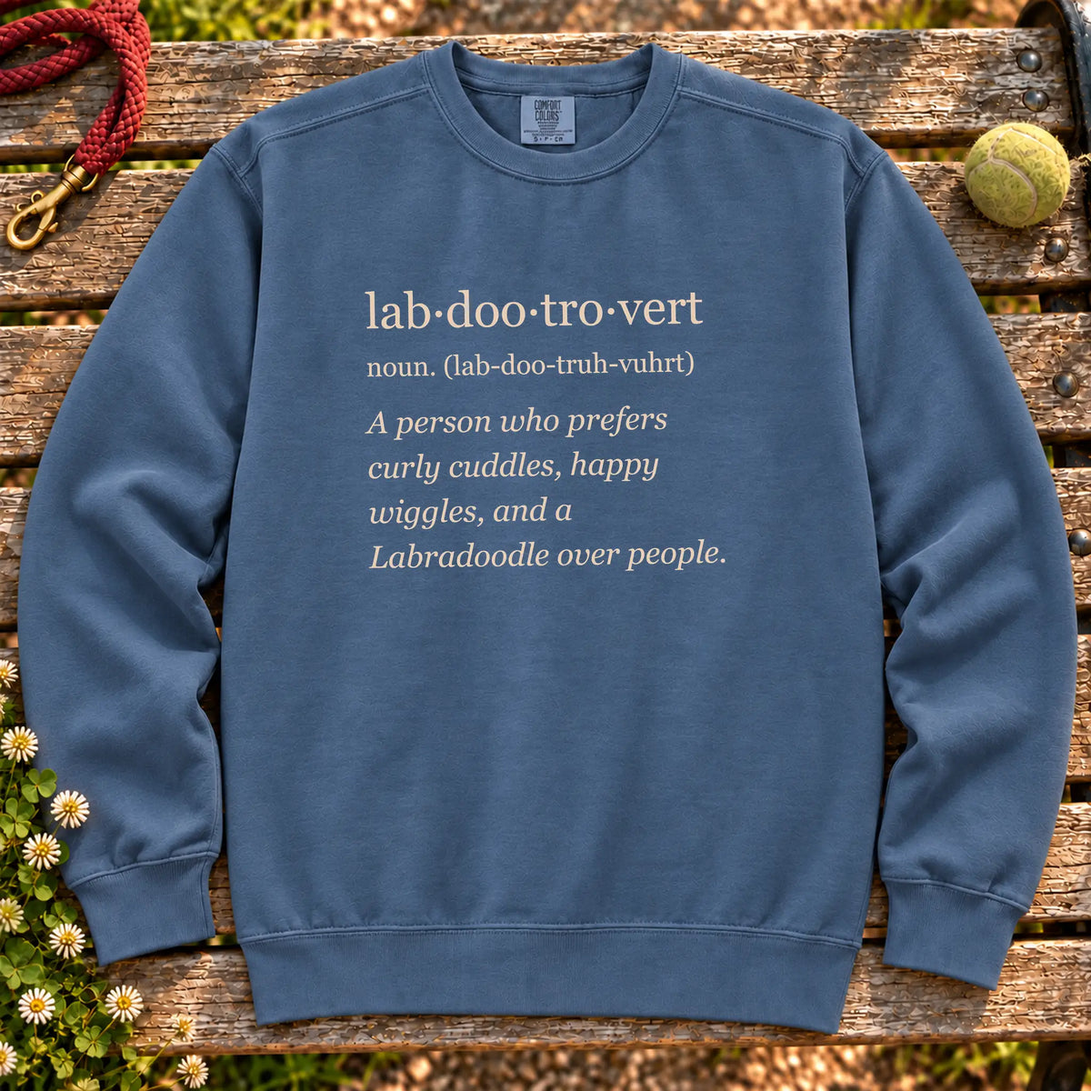 Denim Labradoodle Tro-Vert Comfort Colors sweatshirt