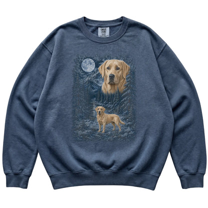 Labrador Retriever Forest Moon Sweatshirt in Denim