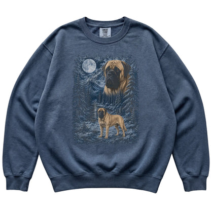 Mastiff Forest Moon Sweatshirt in Denim