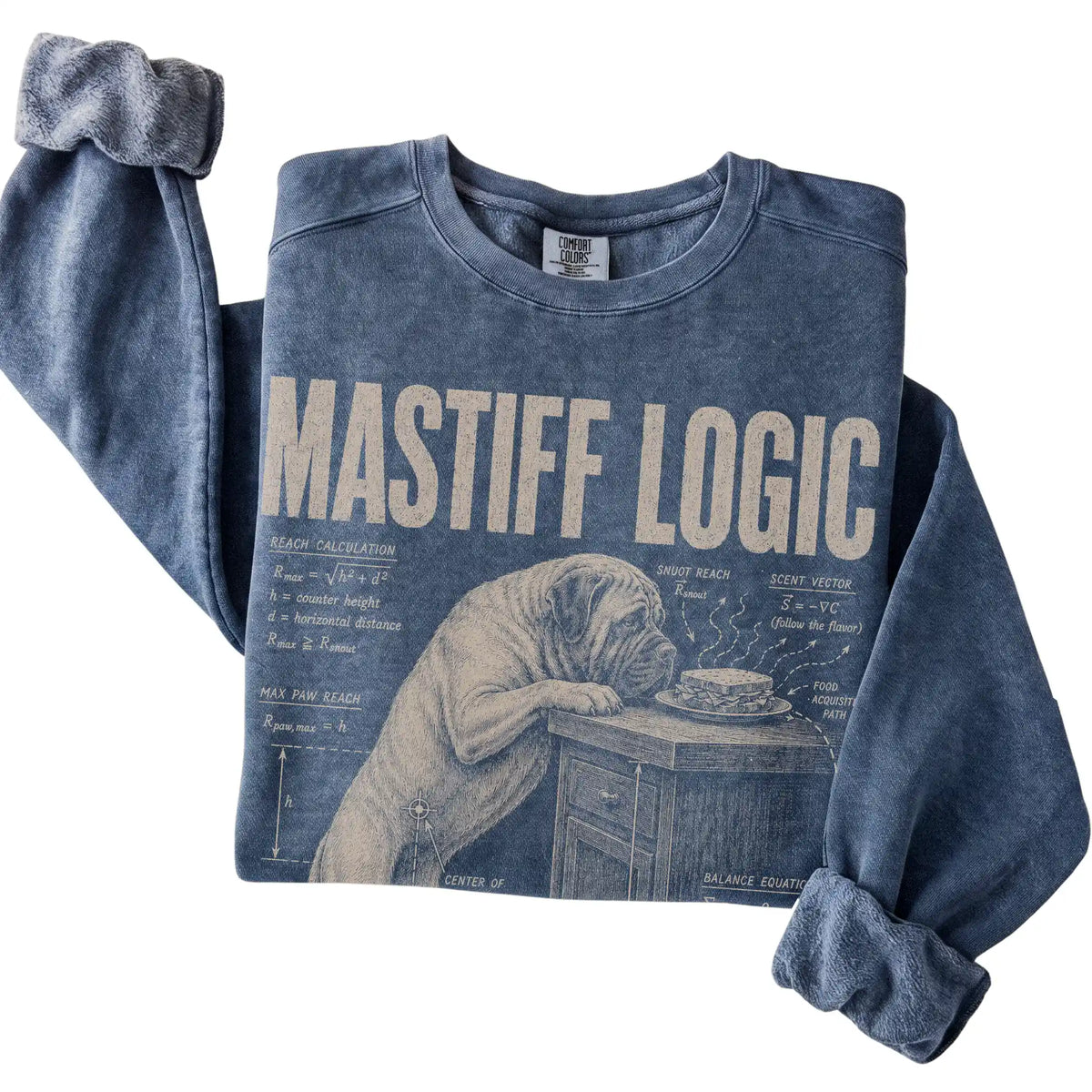 Denim Mastiff Logic sweatshirt folded detail