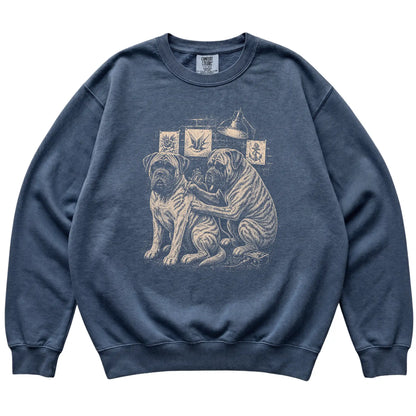 Denim Mastiff Dog Tattoo Artist shirt laid flat