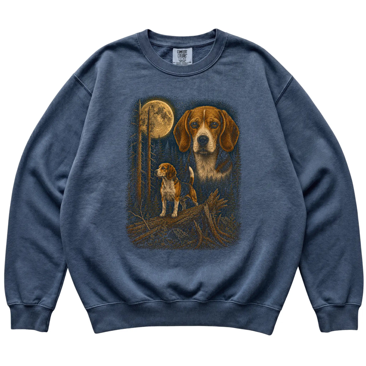 Beagle Wildwood Moon Sweatshirt in Denim