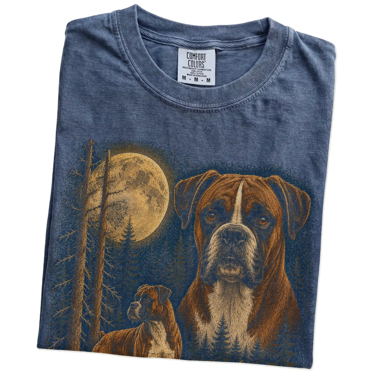 Folded Denim Boxer full-color Moonlit Forest t-shirt